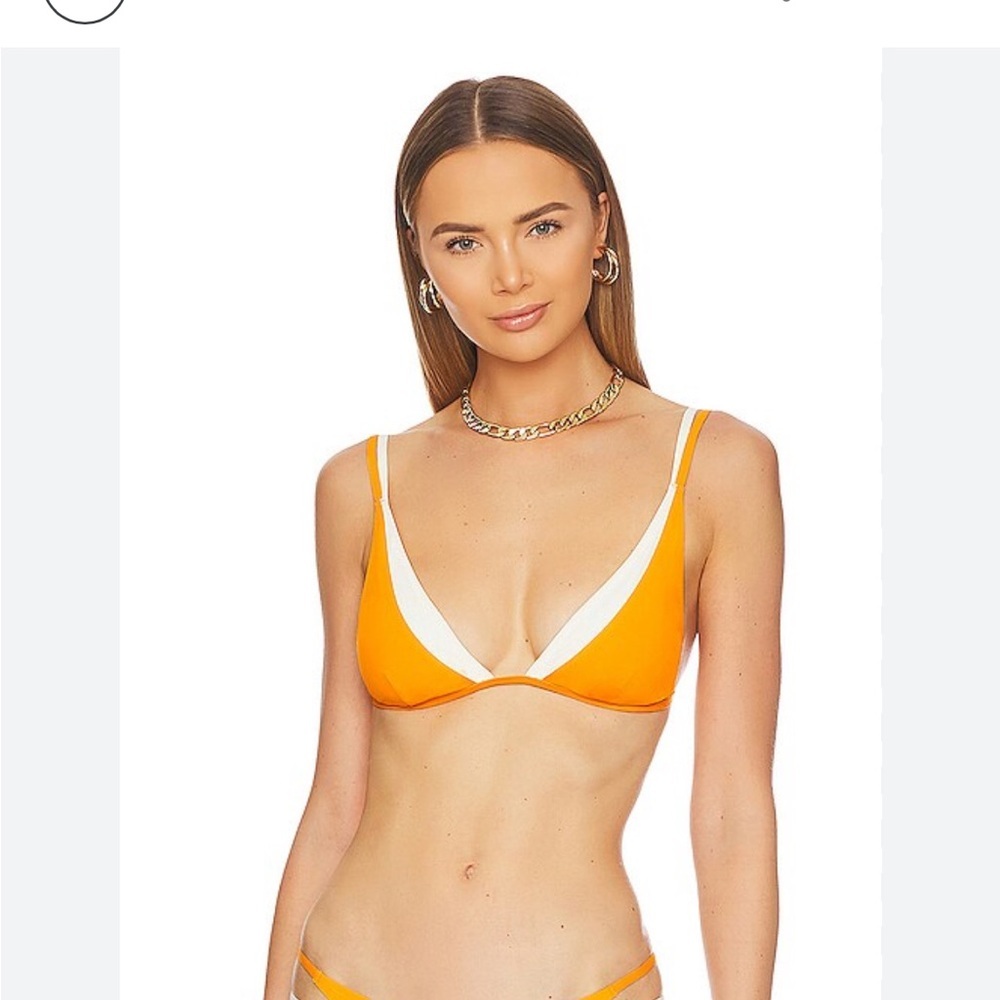 NWT! L*Space Seamless Finneas orange Bikini Top. Women’s Medium $106